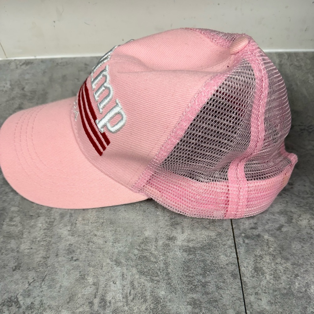Pink Trump 2024 Cap with Flag Embroidery - Picture 2 of 5